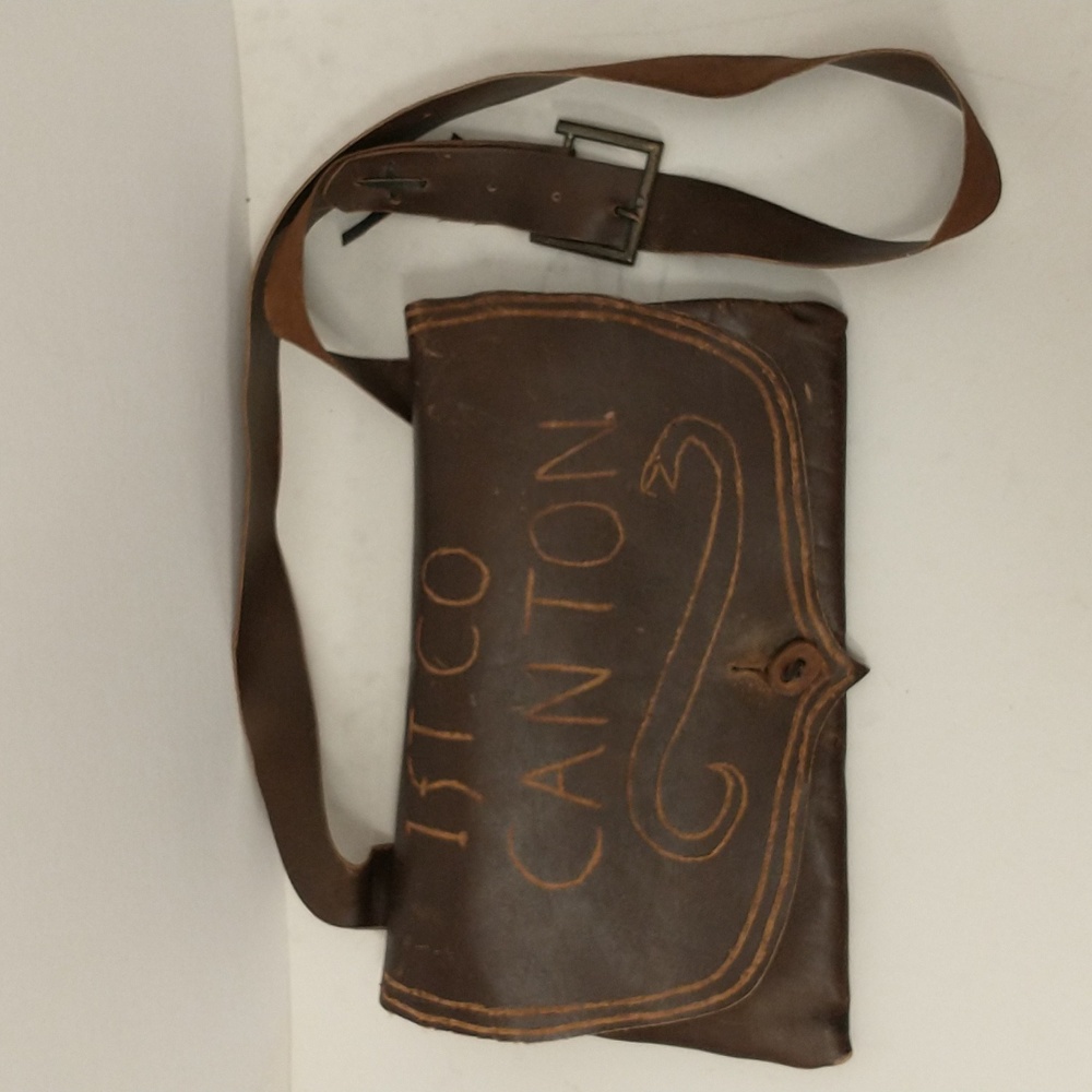 Leather Haversack Possibles Bag Reenactors Rough Authentic Look w Cartridge Bar